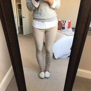 Ann Taylor Khaki Skinny pants 6