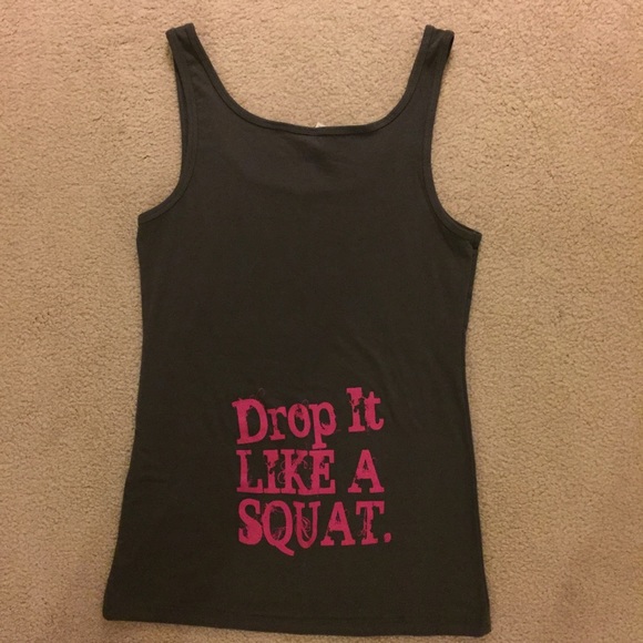 Large Grey Workout Tank "Drop it like a Squat."