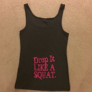 Large Grey Workout Tank "Drop it like a Squat."