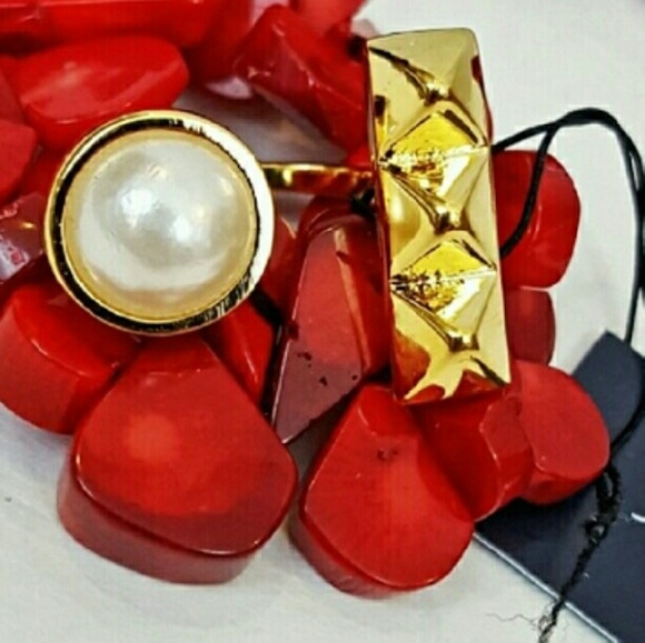 🎉JULES SMITH New Sz 7 Luna Ring Gold F Pearl - Picture 2 of 4