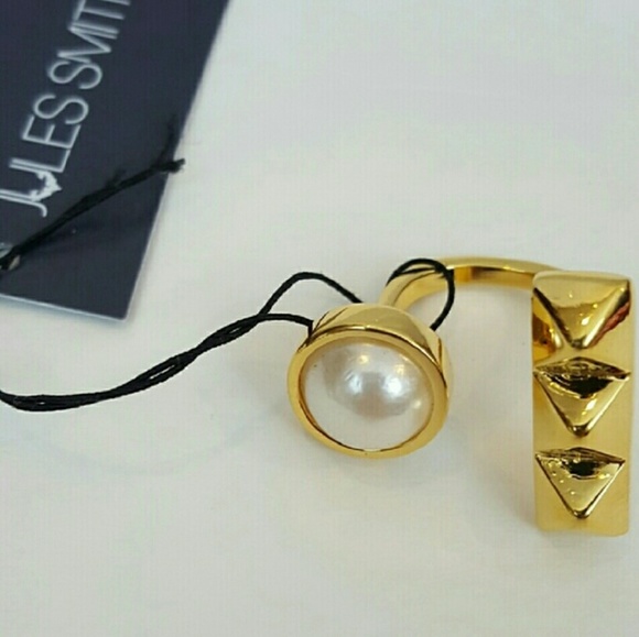 🎉JULES SMITH New Sz 7 Luna Ring Gold F Pearl - Picture 4 of 4
