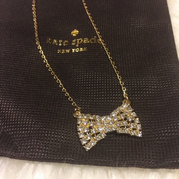 kate spade Jewelry - Kate Spade Gold Sparkling Bow Necklace