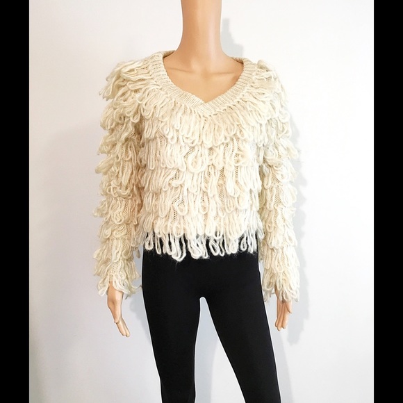 paper heart cropped sweater