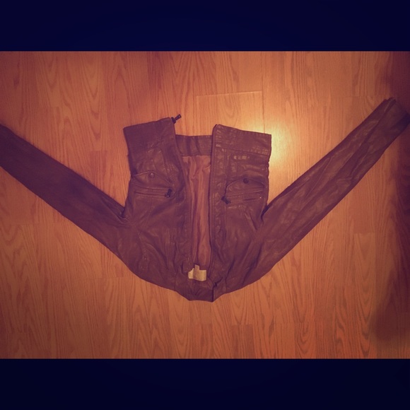 Brown leather jacket