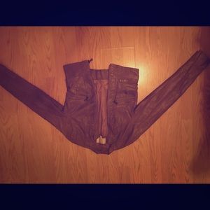 Brown leather jacket