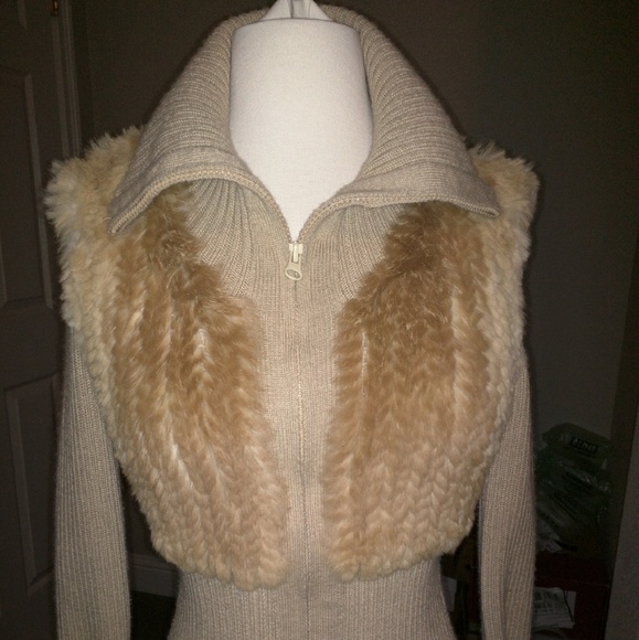 BCBG Maxazria 100% rabbit fur sweater