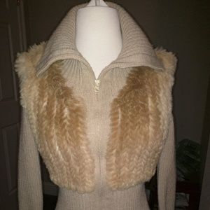BCBG Maxazria 100% rabbit fur sweater