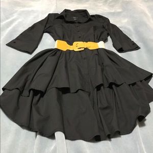 Black button down collard Hi-lo