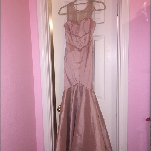 muted baby pink mermaid dress