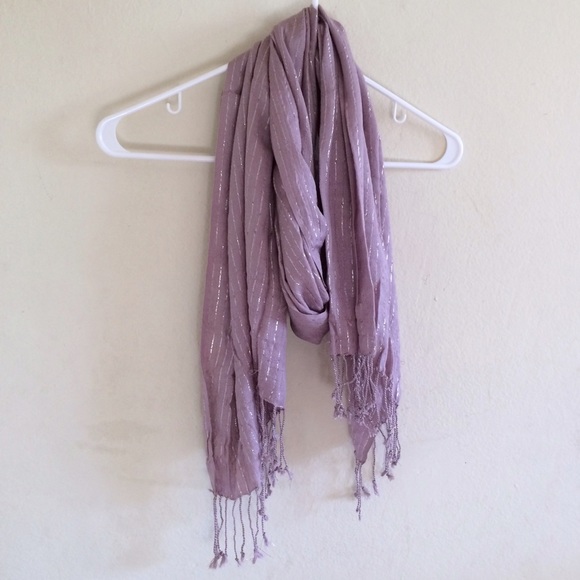 Lavender striped scarf/ shawl