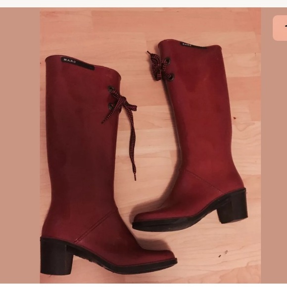Marc Jacobs Shoes | Red Rain Boots Size 8 High Heels | Poshmark MARC BY MARC JACOBS Black High Heeled Rain Boots | vogue