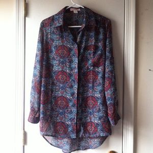 Urban Outfitters Sheer button-down blouse S