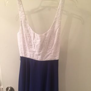 White and Blue sheer Brunch Dress.. Size 6