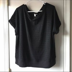 Black Sheer & Textured Halogen Top XL