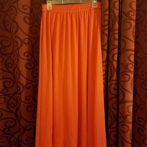 Orange long skirt