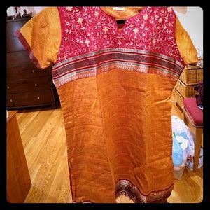 Indian tunic kurta, brocade border