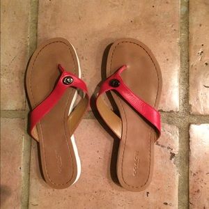 Coach red leather sandals size 7.5