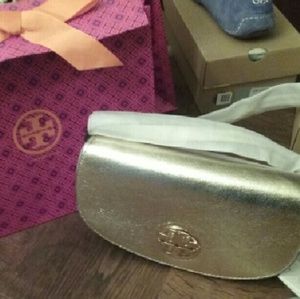 Tory Burch "Jamie Metallic Clutch"