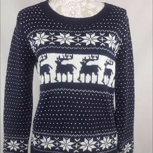 POL Reindeer Snowflake Christmas Sweater