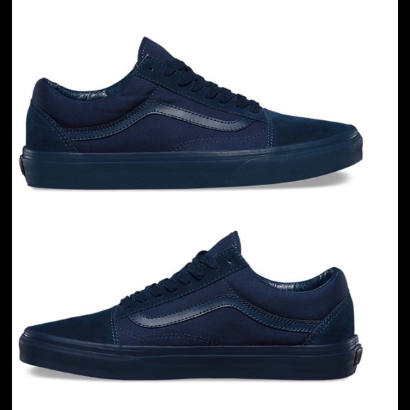 Vans Blue Suede Dress Mono Old Skools - Picture 2 of 3