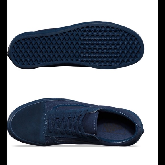 Vans Blue Suede Dress Mono Old Skools - Picture 3 of 3