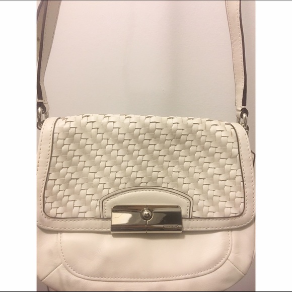 Coach White Crossbody Braided Shoulder Bag