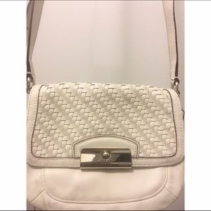 Coach White Crossbody Braided Shoulder Bag