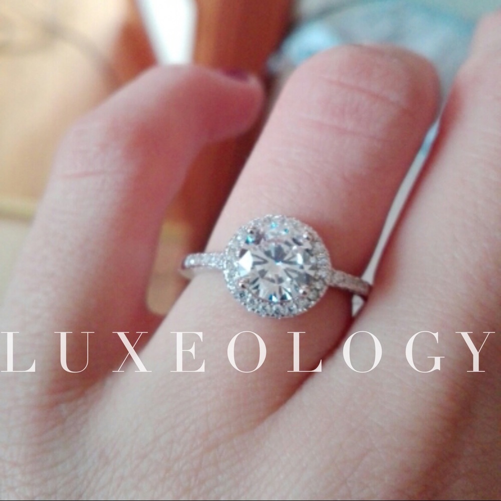 "Brittney" 2ct Round Cut Pavé Halo Ring