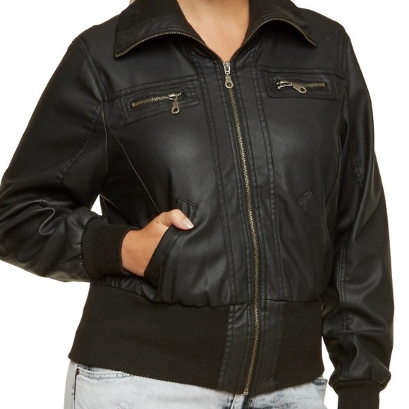 Faux leather jacket
