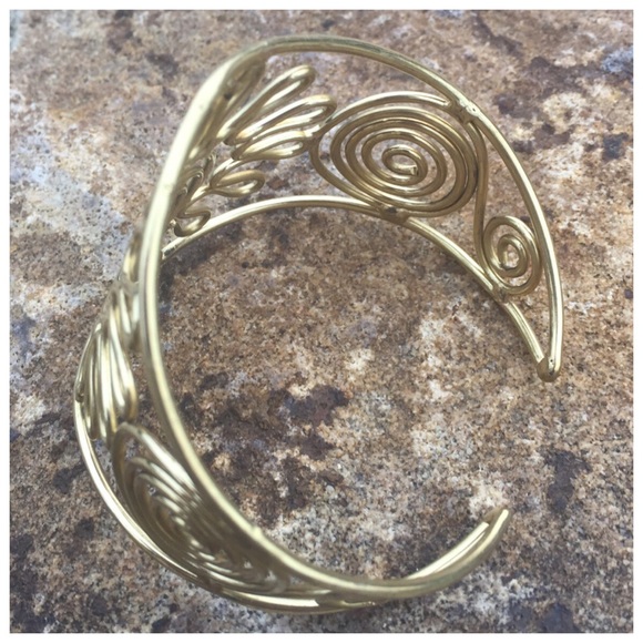 Brass Wire Wrist Arm Cuff Ethnic Bohemian Bracelet - Picture 3 of 4