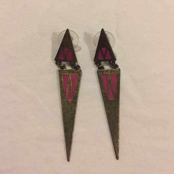 Dangle Triangle Stud Earrings - image 5