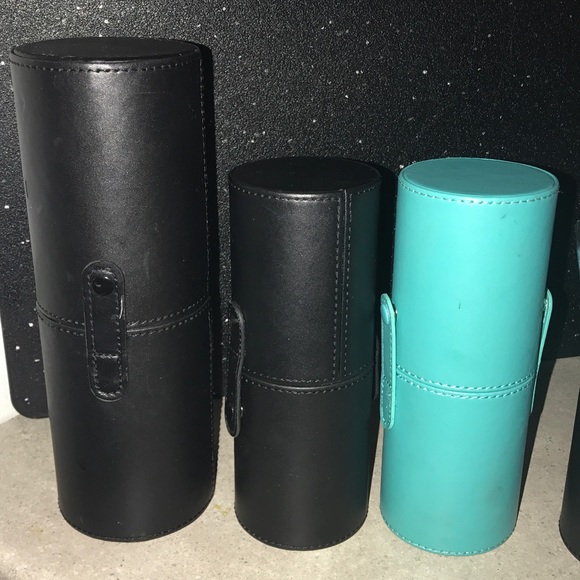 NEW! Leather Cosmetic brush holder/case- makeup - Picture 2 of 4