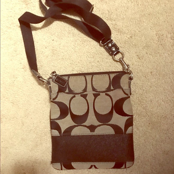 Authentic Coach black and gray crossbody