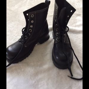 MIA Black Leather Combat Style Boots Size 7.5