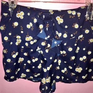 Blue and yellow floral shorts