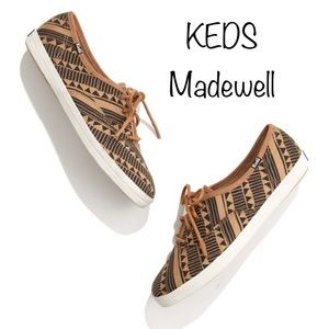 Madewell Tan and Black Keds
