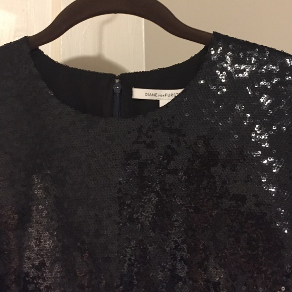 Diane von Furstenberg Black Sequined Dress
