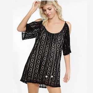 Express lace cold shoulder dress