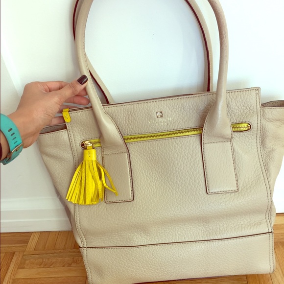Kate Spade Beige and Yellow Handbag