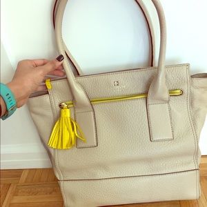 Kate Spade Beige and Yellow Handbag