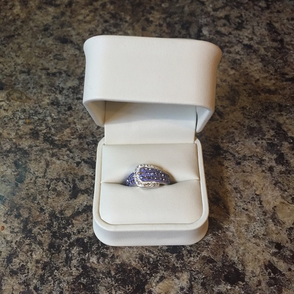 NEW Artistique Sterling Silver Crystal Buckle Ring