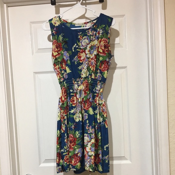 Blue dress with beautiful floral print