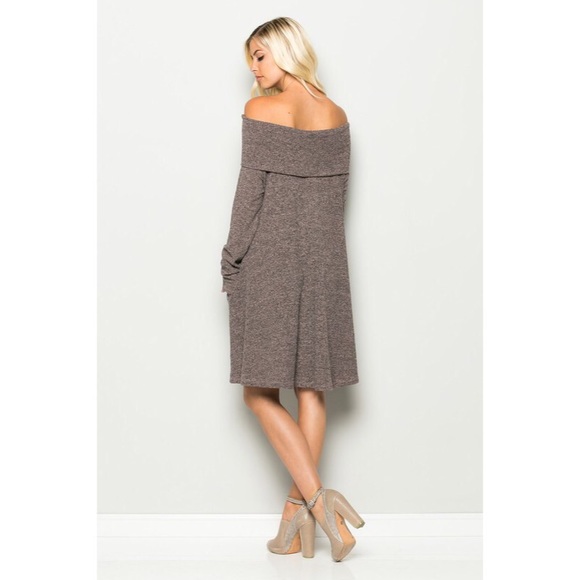 >BUY2/1FREE< Versatile Taupe Ribbed Dress - Picture 3 of 4