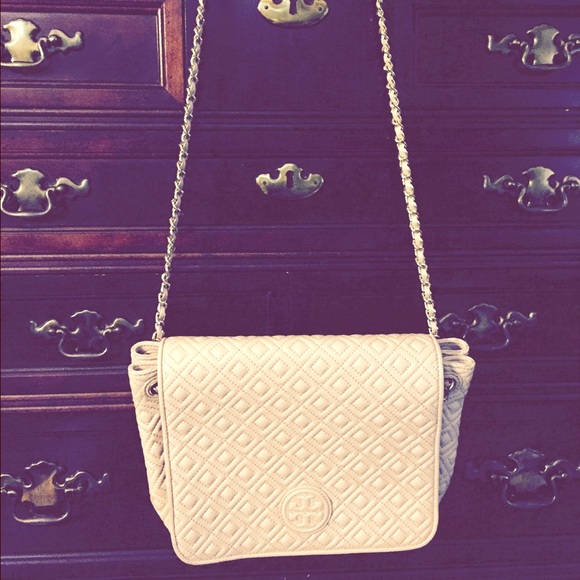 Tory Burch PaleApricot Marion Quilted Shoulder Bag