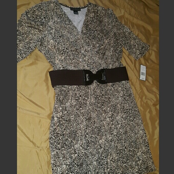 Half Sleeve Faux Wrap Dress