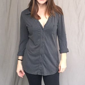 Michael Stars knit button-down top