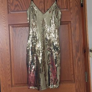 Gold Sequin Party Dress