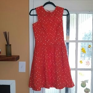 Tomato Red Eyelet Dress