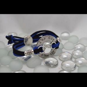 I've Got Your Six, Hand Stamped Washer Bracelet