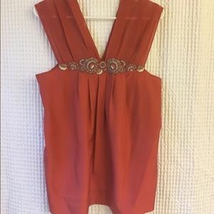NWT BCBG MaxAzira Embroidered Silk Tank